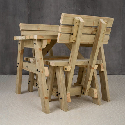 Victoria Space Saving Picnic Table and Benches Set With Backrest