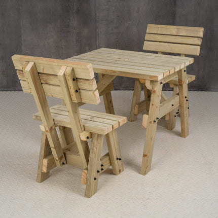 Victoria Space Saving Picnic Table and Benches Set With Backrest