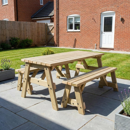 Victoria Space Saving Picnic Table and Benches Set