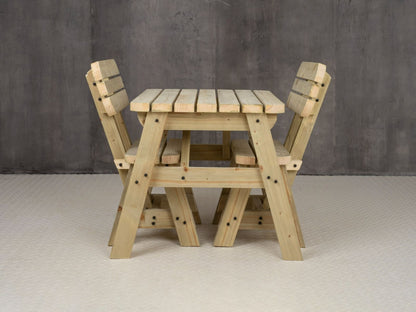 Victoria Space Saving Rounded Picnic Table and Benches Set With Backrest