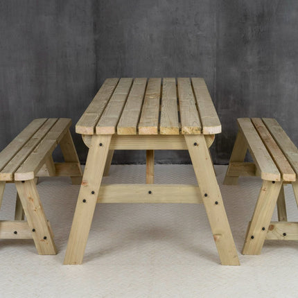 Victoria Rounded Space Saving Picnic Table and Benches Set
