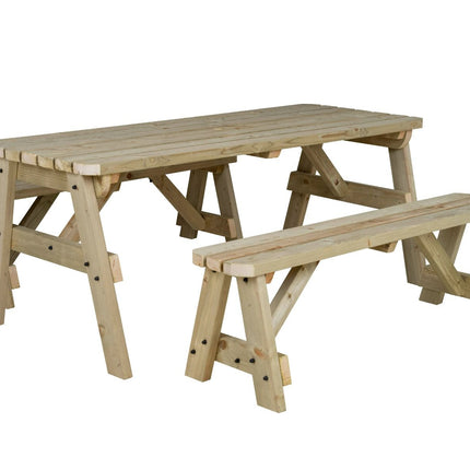 Victoria Rounded Space Saving Picnic Table and Benches Set