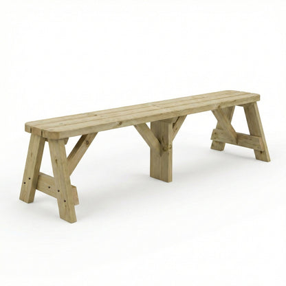 Victoria Wooden Garden Rounded Bench, Outdoor Fence Seat