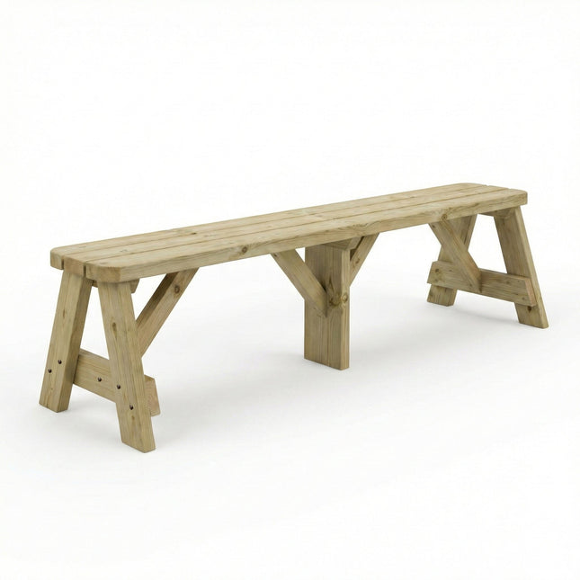 Victoria Wooden Garden Rounded Bench, Outdoor Fence Seat