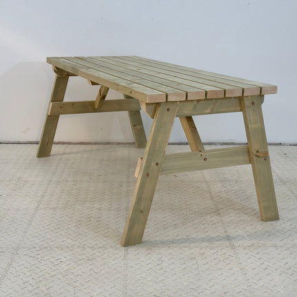 Victoria Wooden Garden Table, Outdoor Picnic Dining Desk