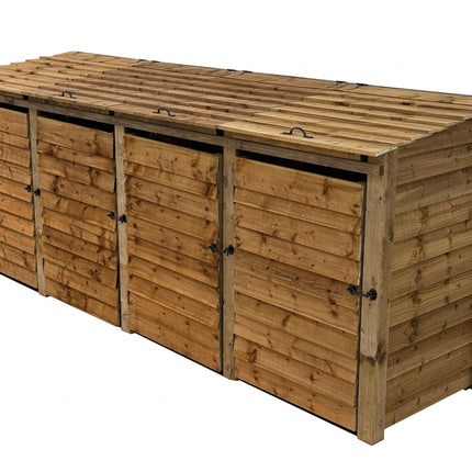 Wooden Wheelie Bin Store, Brown Finish