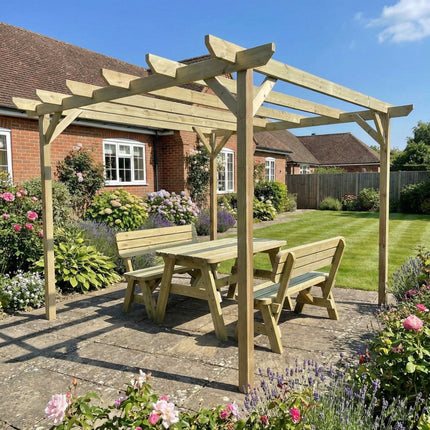 Chamfered Wooden Garden Pergola Kit