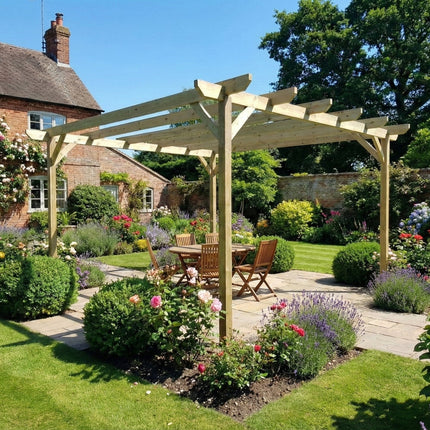 Chamfered Wooden Garden Pergola Kit
