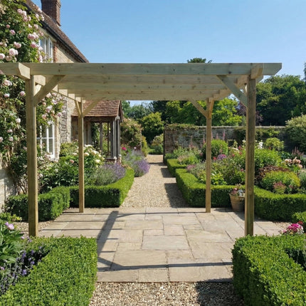 Chamfered Wooden Garden Pergola Kit