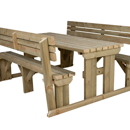Alders Picnic Table Benches Set With Backrest