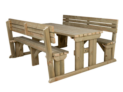 Alders Picnic Table Benches Set With Backrest