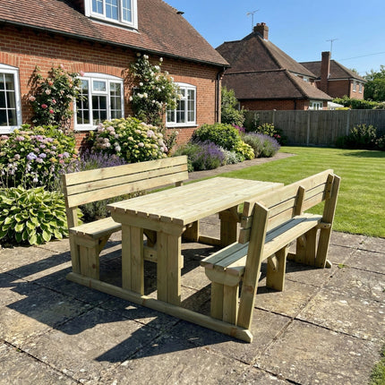 Alders Picnic Table Benches Set With Backrest