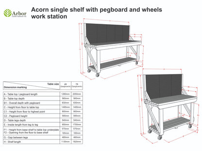 Wooden Kiln-dry Workbench With Peg Board