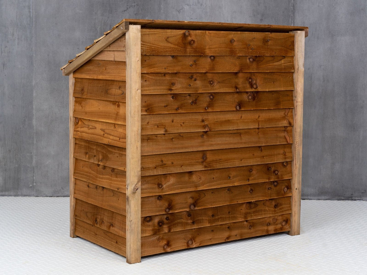 Wooden Log Store (W-119cm, H-118cm, D-71cm) - Brown Finish