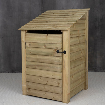 Wooden Log Store with Door and Shelf W-79cm, H-126cm or 180cm, D-88cm
