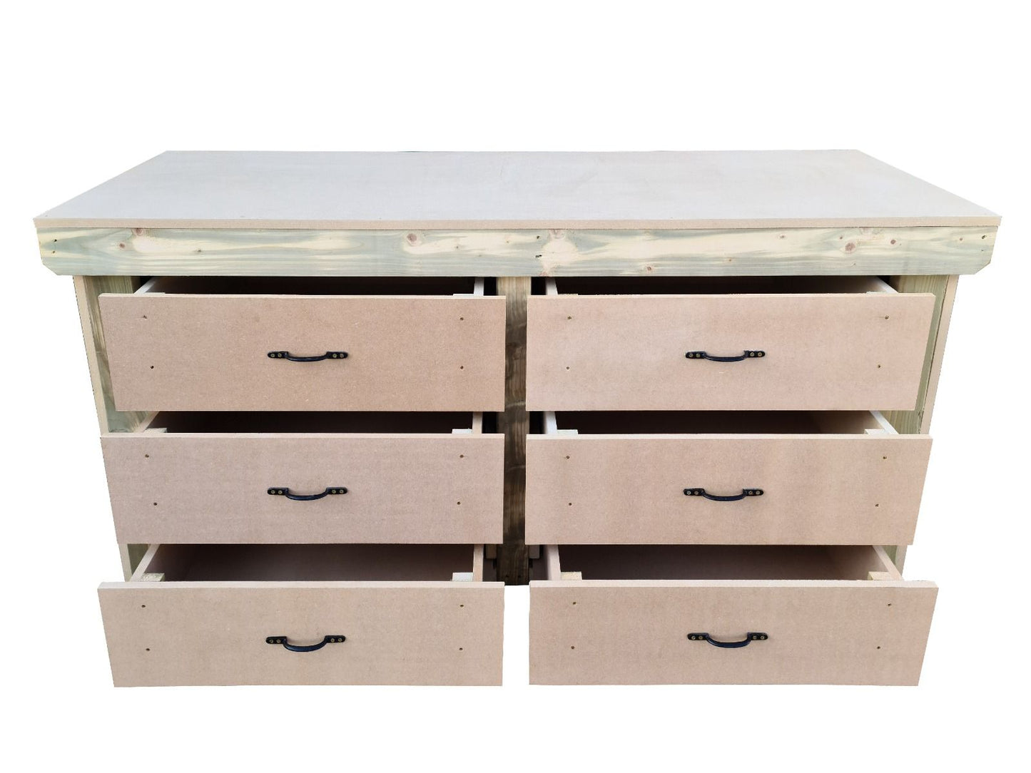 Wooden Mdf Top Workbench, Tool Cabinet (V.2) With Drawers