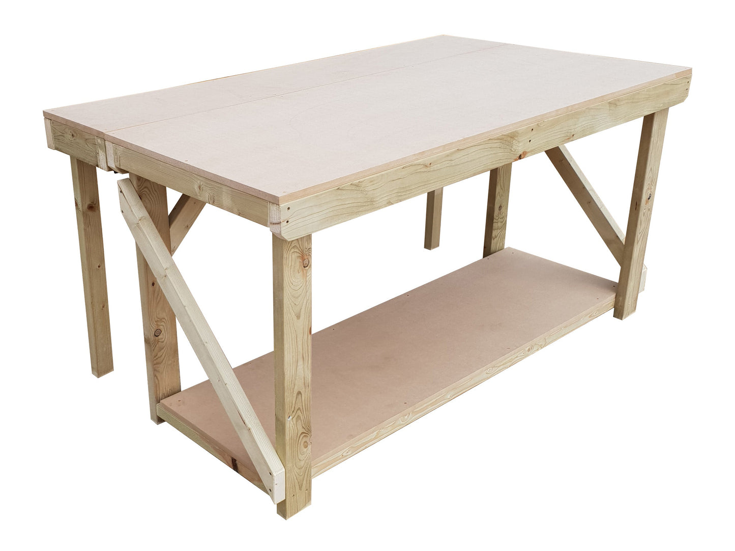 Wooden MDF Top Workbench With Extendable Working Surface