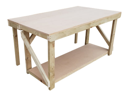 Wooden MDF Top Workbench With Extendable Working Surface