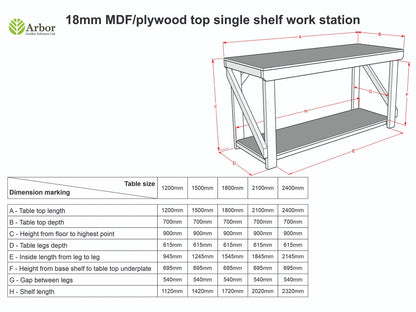 Wooden MDF top Workbench