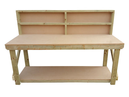 Wooden MDF top Workbench with Back Panel