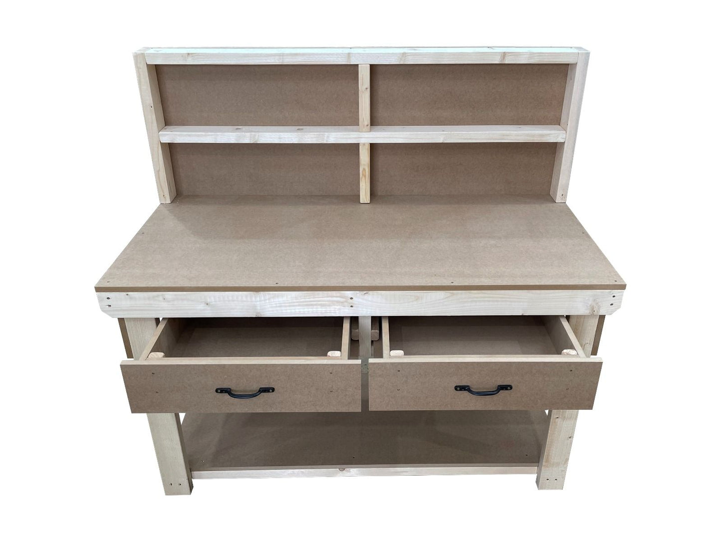 Wooden MDF workbench, tool cabinet with drawer (V.1) with back