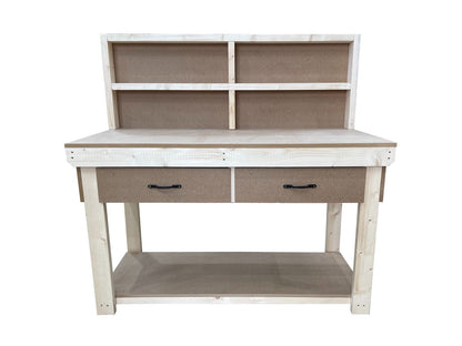 Wooden MDF workbench, tool cabinet with drawer (V.1) with back