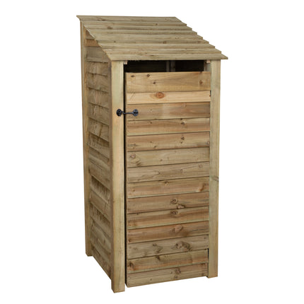 Wooden Log Store with Door and Shelf W-79cm, H-126cm or 180cm, D-88cm