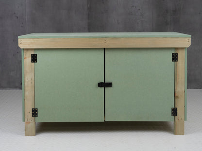 Wooden UniMDF Moisture Resistant Workbench With Lockable Cupboard (V.9)