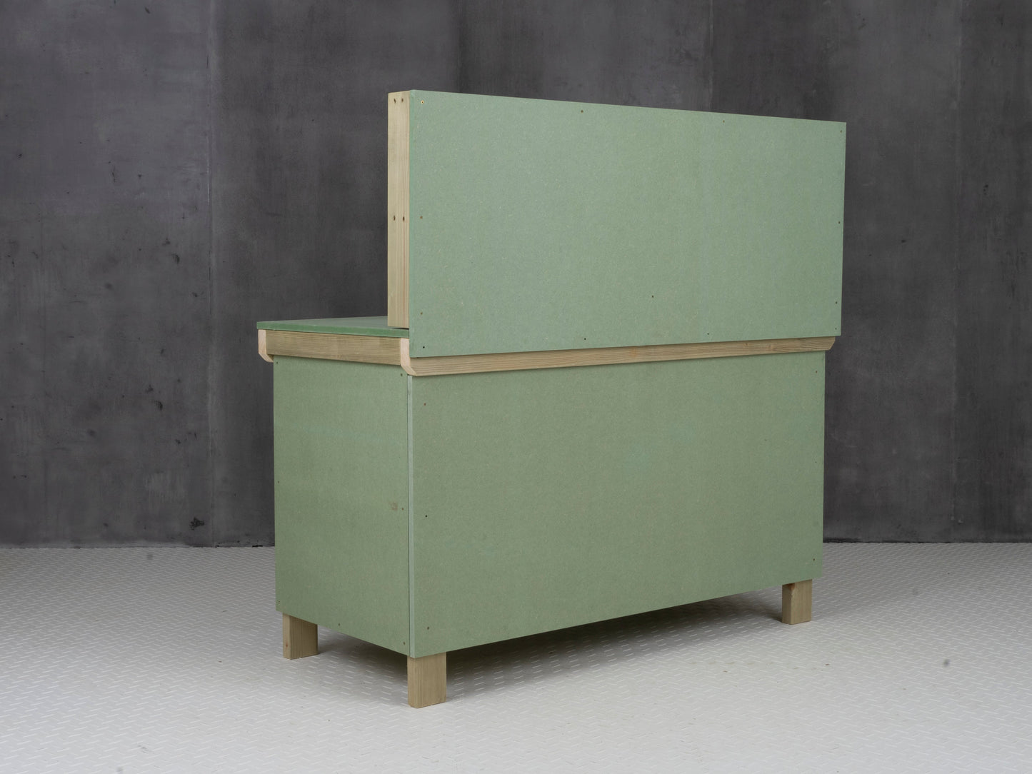 Wooden UniMDF Moisture Resistant Workbench With Lockable Cupboard (V.9) With Back panel