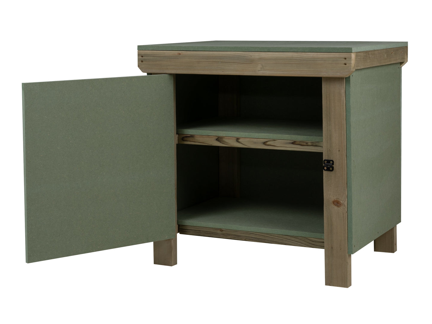 Wooden UniMDF Moisture Resistant Workbench With Lockable Cupboard (V.9) Double Shelf