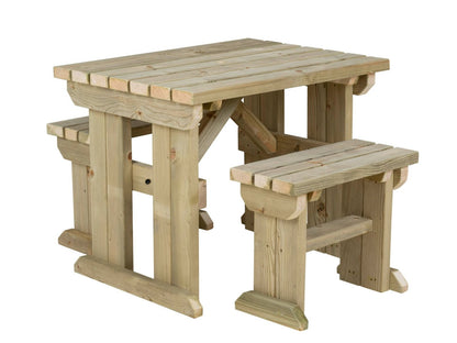 Yews Space Saving Picnic Table and Benches Set