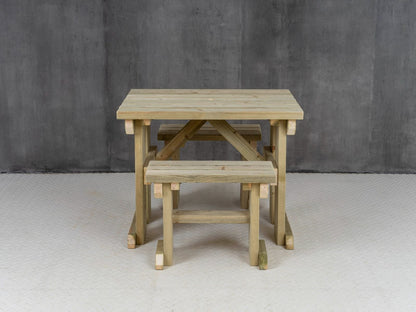 Yews Space Saving Picnic Table and Benches Set