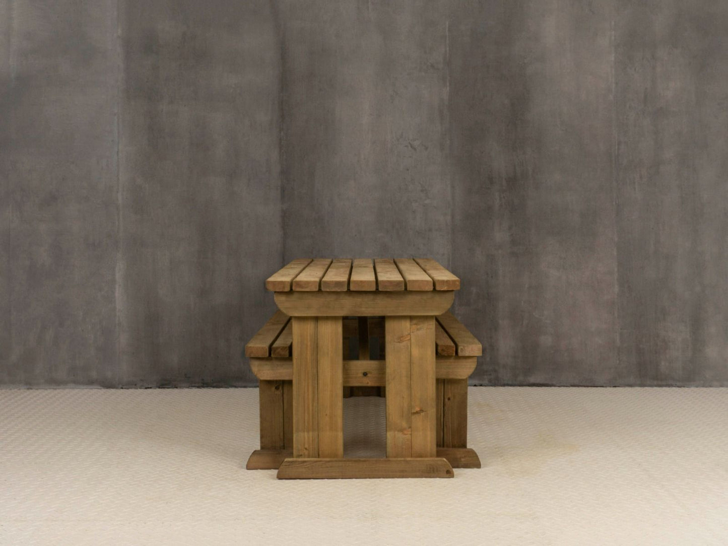 Yews Space Saving Picnic Table and Benches Set - Rustic Finish