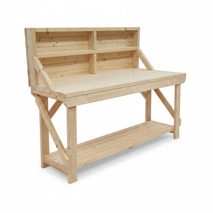 Acorn Wooden Workbench With Back Panel