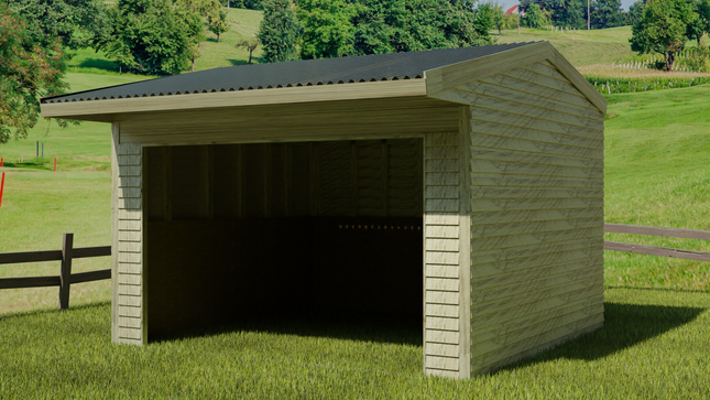 Animal Field Shelter V.6 Open Front/Apex Roof