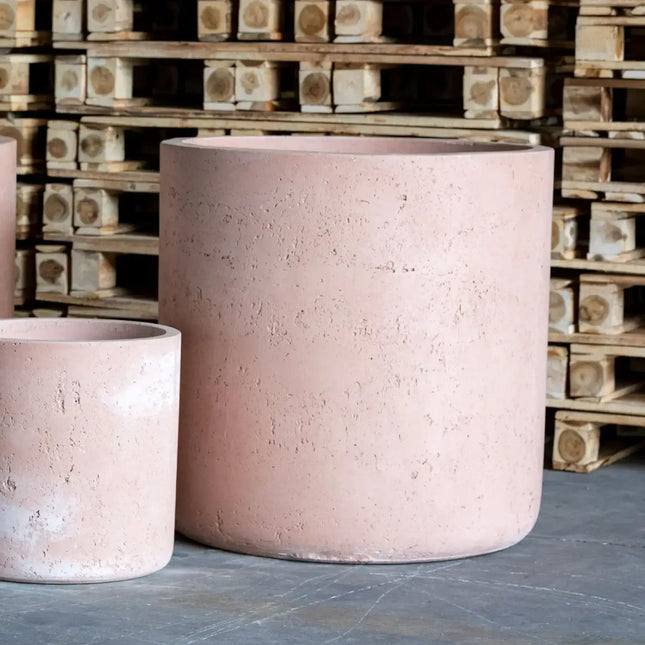 Aurella | Blushstone – 70cm X Large Concrete Cylinder Planter – 199L Round Plant Pot