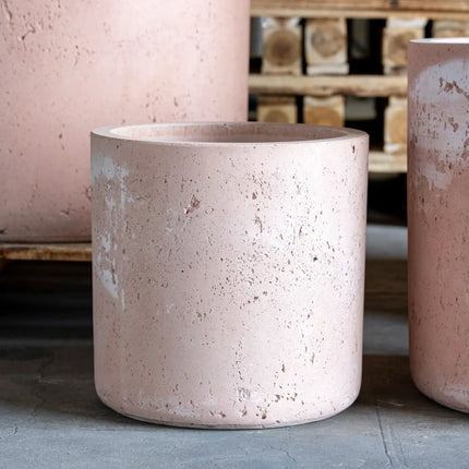 Aurella | Blushstone – 85cm XXL Concrete Cylinder Planter – 365L Round Plant Pot