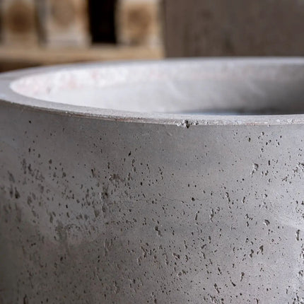 Aurella | Truffle – 30cm Medium Concrete Cylinder Planter – 13L Round Plant Pot