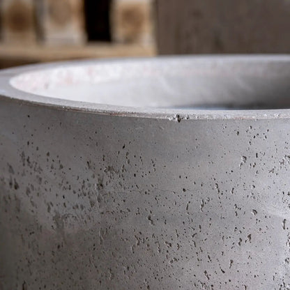 Aurella | Truffle – 30cm Medium Concrete Cylinder Planter – 13L Round Plant Pot