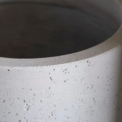 Aurella | White Mist – 40cm Large Concrete Cylinder Planter – 34L Round Plant Pot