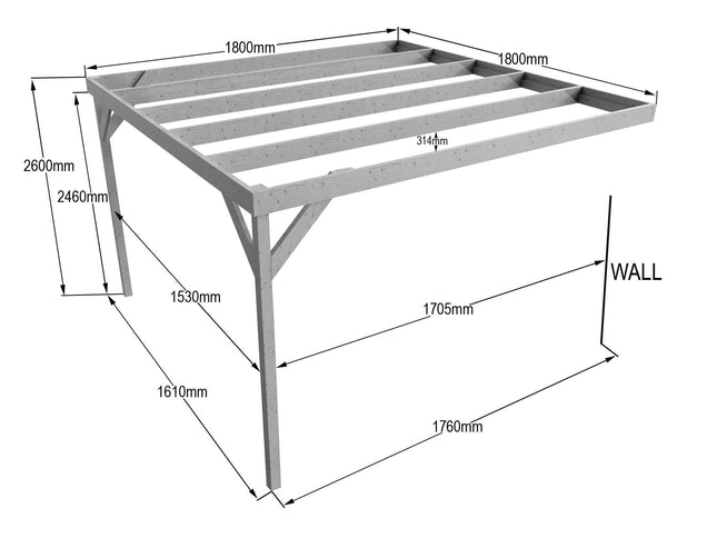 Wall-mounted Wooden Box Pergola Kit