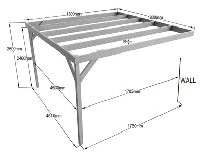 Wall-mounted Wooden Box Pergola Kit
