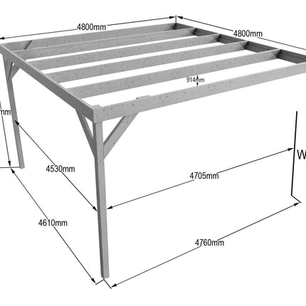 Wall-mounted Wooden Box Pergola Kit