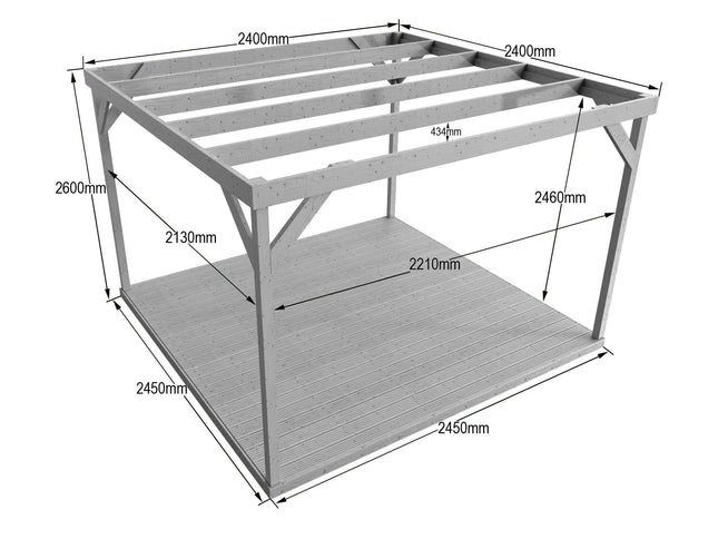 Wooden Box Pergola and Decking Kit