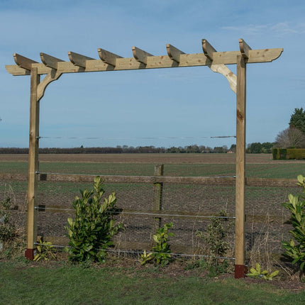 Corbel Single Beam Pergola, Plant Climbing Arbour - Sculpted brace