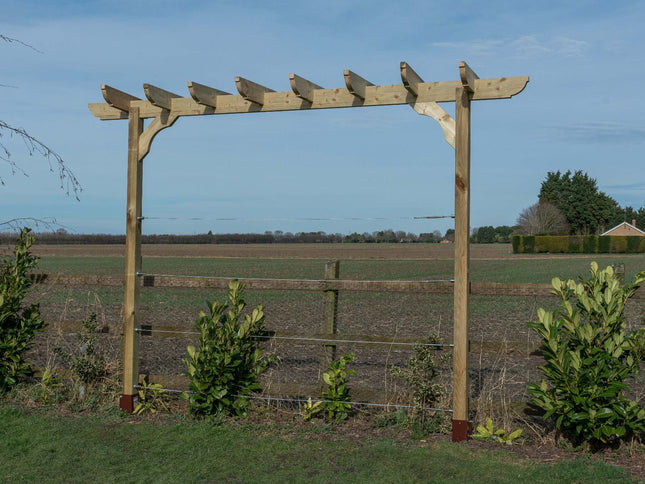 Corbel Single Beam Pergola, Plant Climbing Arbour - Sculpted brace