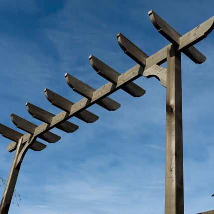 Corbel Single Beam Pergola, Plant Climbing Arbour - Sculpted brace