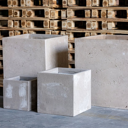 Cubrosa | Truffle – 55cm Large Square Concrete Planter – 115L Heavyweight Plant Pot