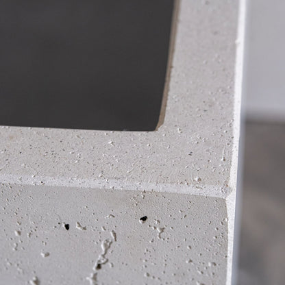 Cubrosa | White Mist – 40cm Medium Square Concrete Planter – 38L Outdoor Indoor Pot