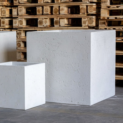 Cubrosa | White Mist – 85cm Extra Large Square Concrete Planter – 459L Block Plant Pot